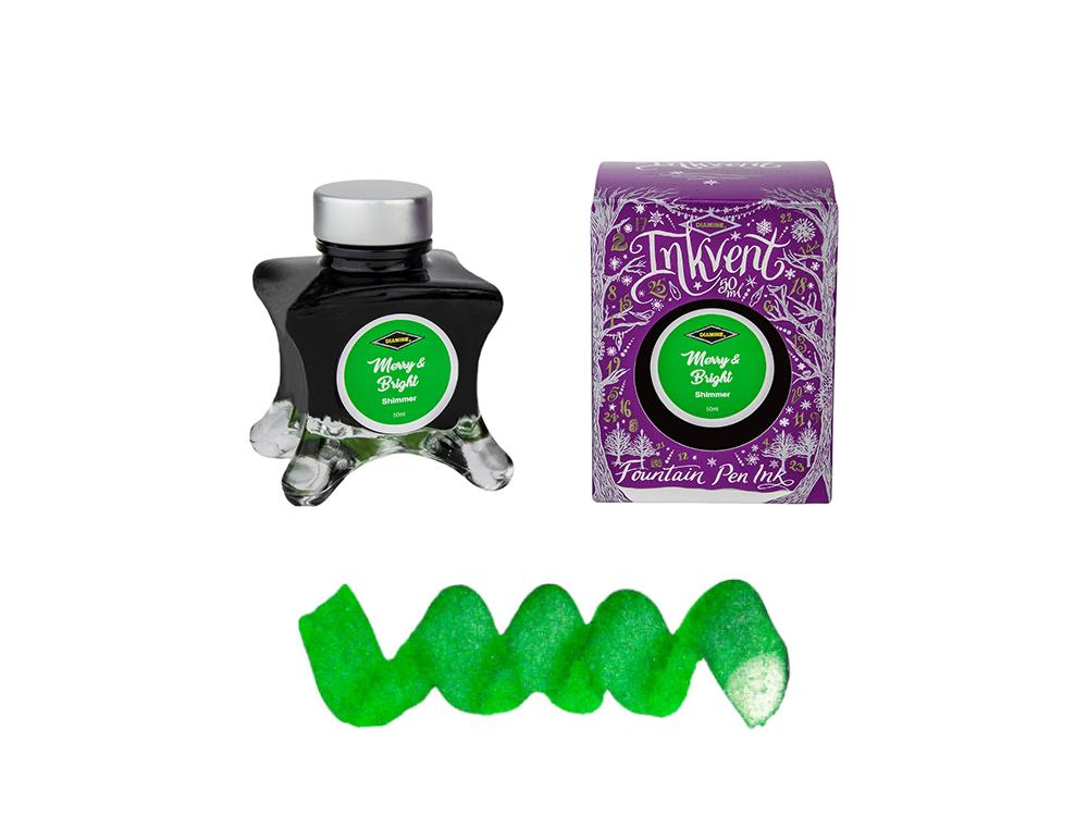 Encrier Diamine Merry&Bright Ink Vent Purple, 50ml, Shimmer, Vert