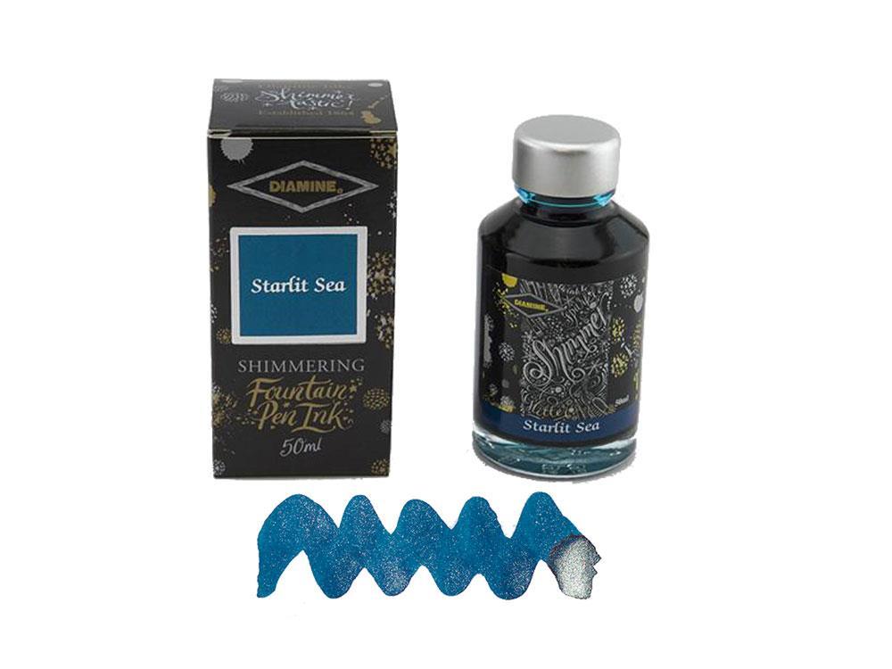 Encrier Diamine Shimmering Starlit Sea, 50ml., Verre