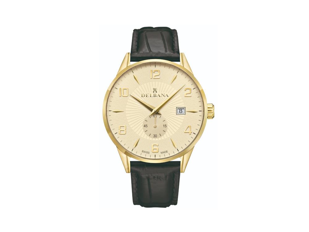 Montre à Quartz Delbana Classic Retro, Or, 42 mm, Cuir, 42601.622.6.024