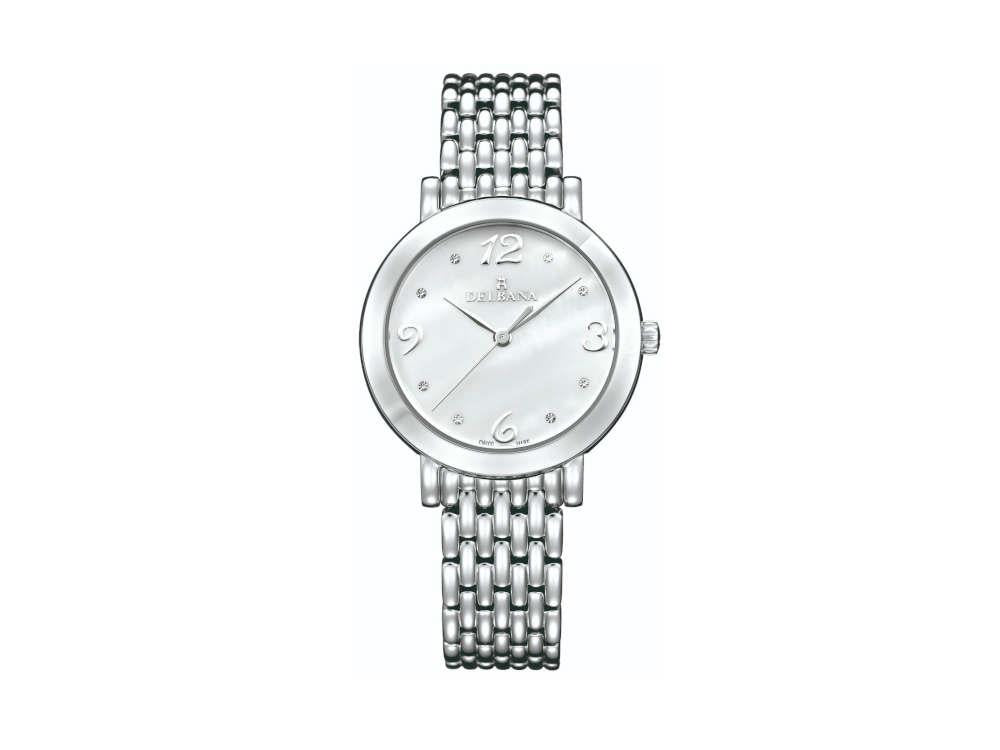 Montre à Quartz Delbana Dress Villanova, Blanc Nacre, 32 mm, 41701.613.1.514