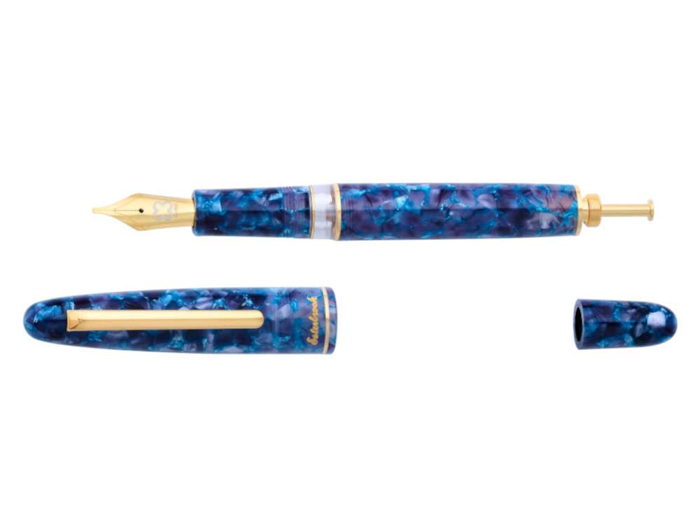 Stylo Plume Esterbrook Estie Blue Moon, Piston, Plaqué or, EBM2306