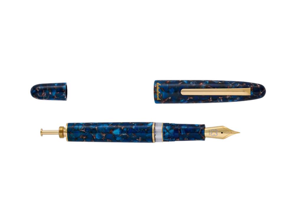 Stylo Plume Esterbrook Estie Nouveau Bleu, Piston, Plaqué or, ENB256