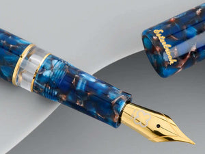 Stylo Plume Esterbrook Estie Nouveau Bleu, Piston, Plaqué or, ENB256