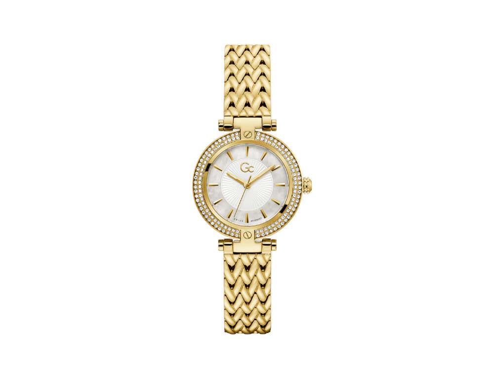 Montre à Quartz GC Watches Vogue, PVD Or, Blanc, 32 mm, Z22002L1MF