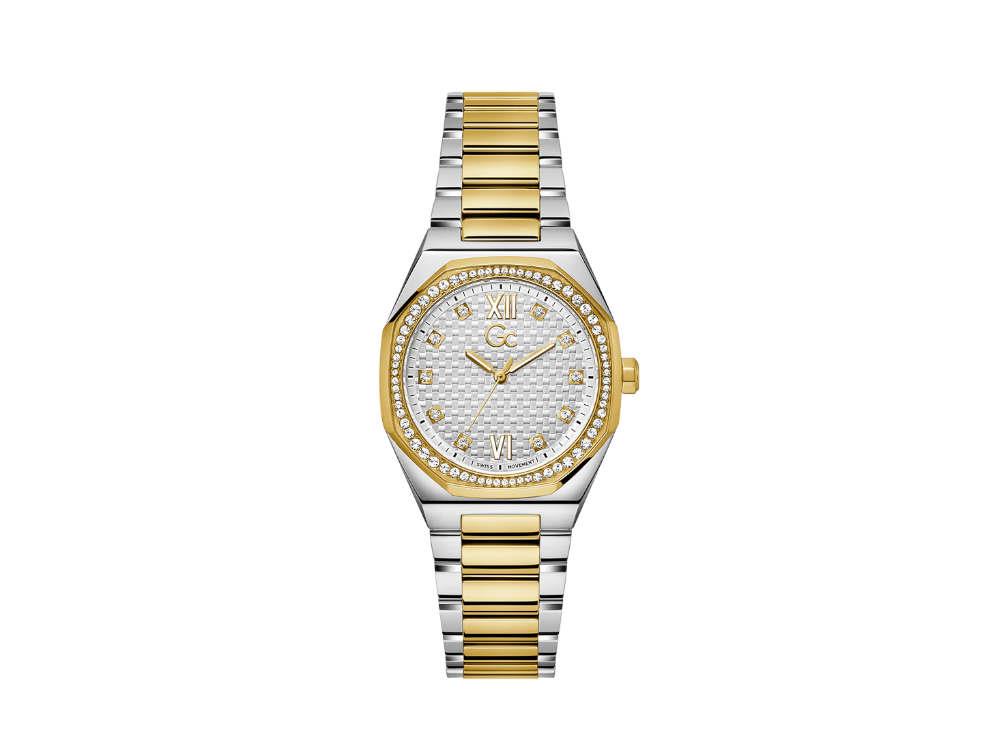 Montre à Quartz GC Watches Coussin Sleek Lady, Blanc, 34 mm, Z25002L1MF