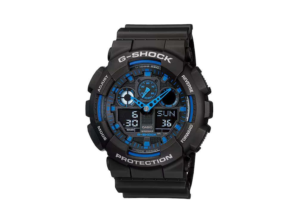 Montre à Quartz G-SHOCK Casio Classic, Résine, Noir, 55 × 51.2mm, GA-100-1A2ER