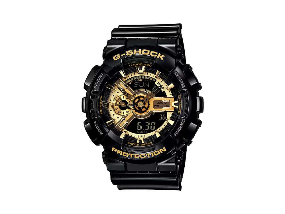 Montre à Quartz G-SHOCK Casio Classic, Résine, Noir, 55 × 51.2mm, GA-110GB-1AER