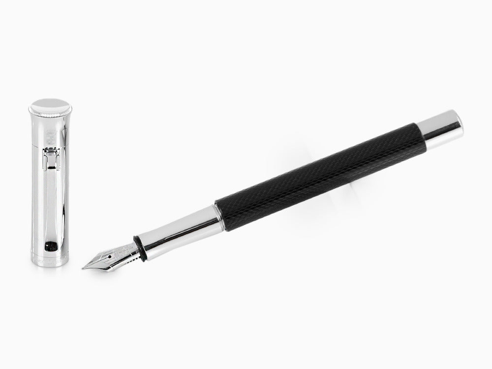 Stylo Plume Graf von Faber-Castell Guilloche, Resine précieuse, Noir