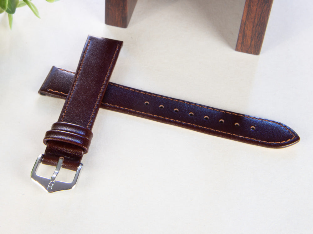Bracelet Hirsch Cuir Osiris, Marron, 18 mm, L (200 mm), 03475010-2-18