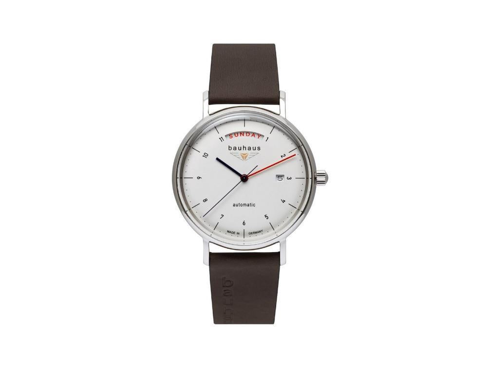 Montre Automatique Bauhaus, Blanc, 41 mm, Jour et Date, 2162-1