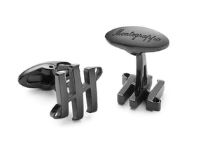 Boutons de Manchette Montegrappa Ambigram, Acier inoxidable. IP Black, IDA2CLB0