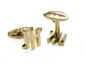 Boutons de Manchette Montegrappa Ambigram, Acier, IP Yellow Gold, IDA2CLY0