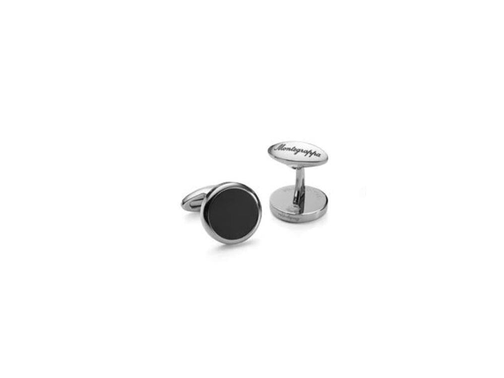 Boutons de Manchette Montegrappa Classico, Acier inoxidable, IP Black, IDCCCLSB