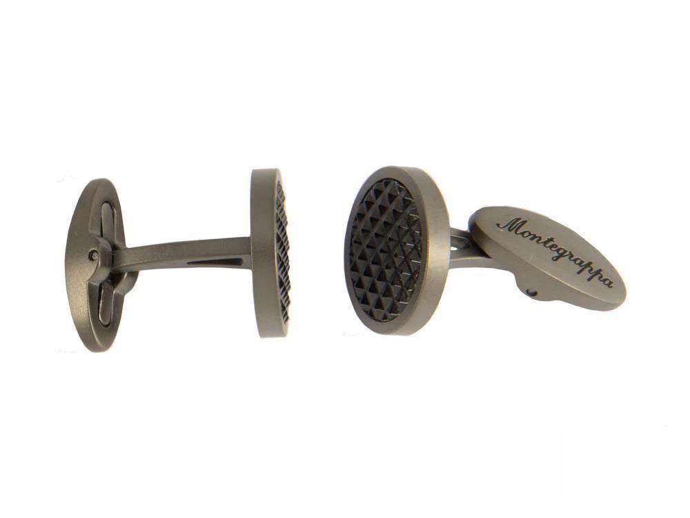 Boutons de Manchette Montegrappa Clou, Acier inoxidable, IP Gun Metal & IP Black