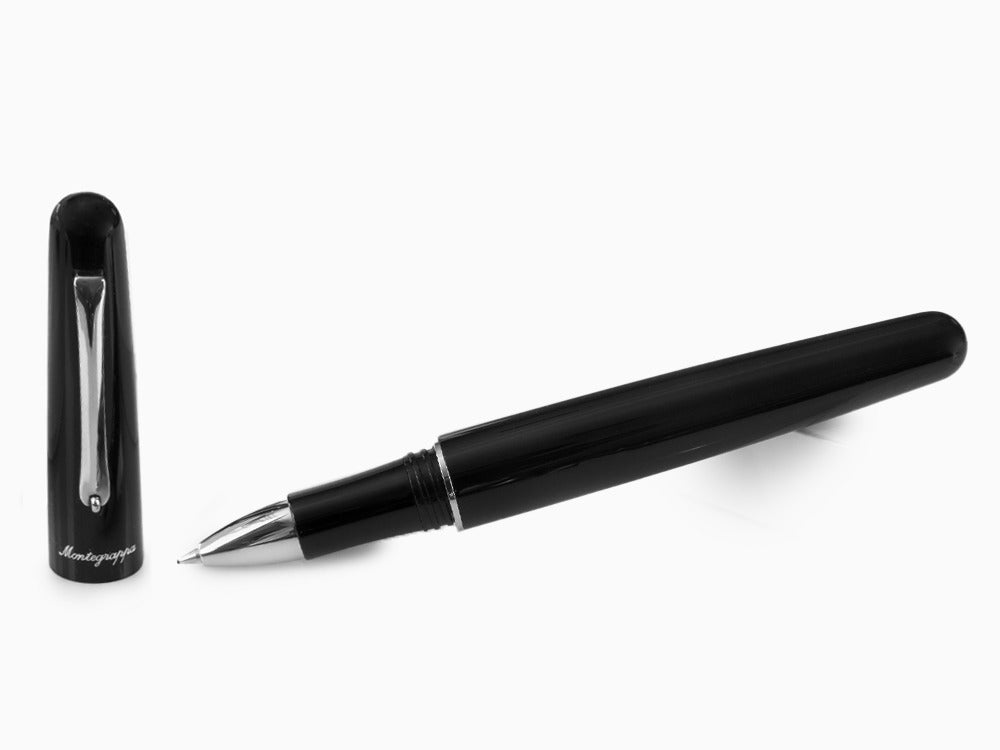 Roller Montegrappa Elmo 01, Résine Noire, Acier Inoxydable, ISEORRAC