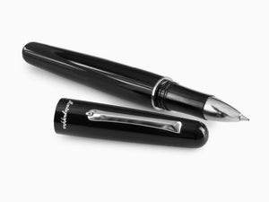 Roller Montegrappa Elmo 01, Résine Noire, Acier Inoxydable, ISEORRAC