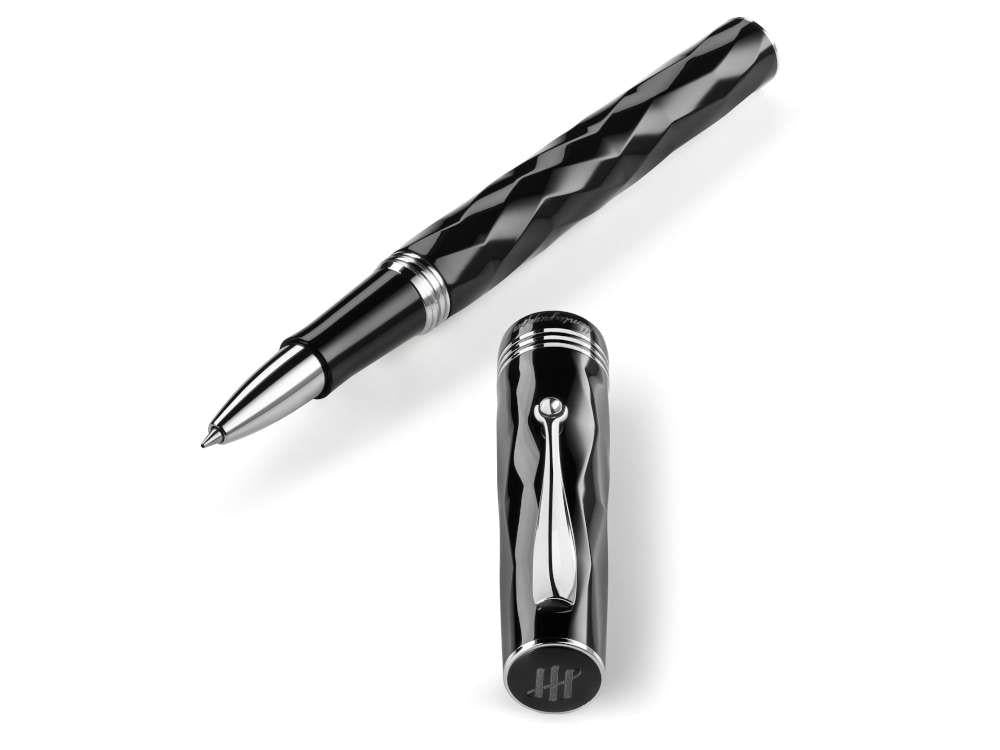 Roller Montegrappa Brenta, Résine, Acier Inoxydable, Noir, ISRBTRIC