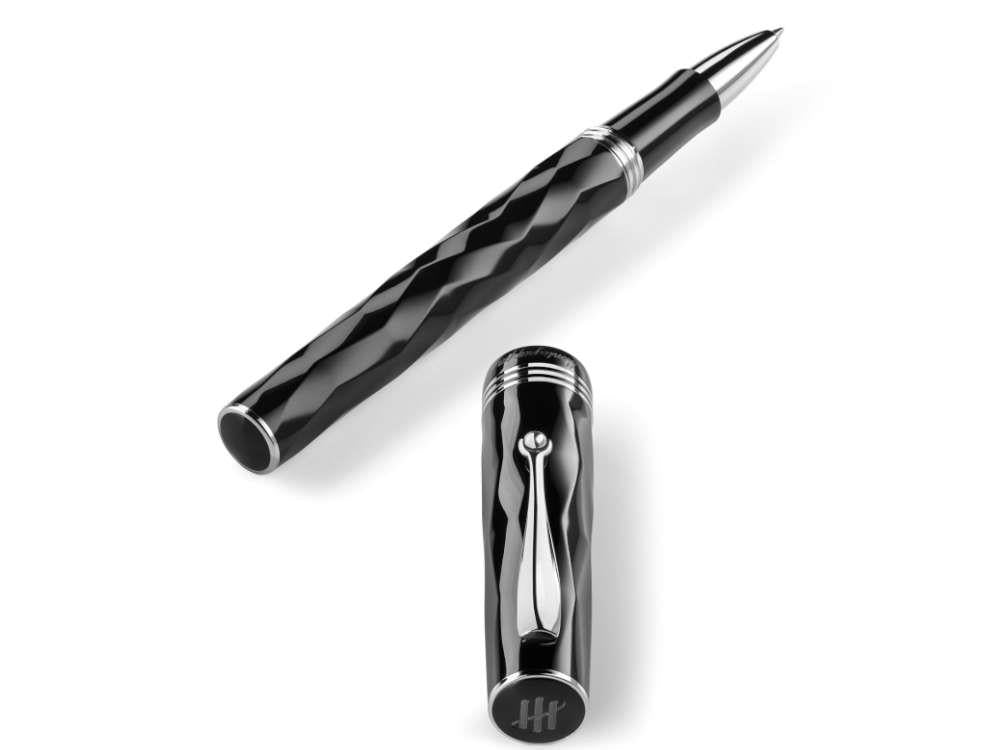 Roller Montegrappa Brenta, Résine, Acier Inoxydable, Noir, ISRBTRIC