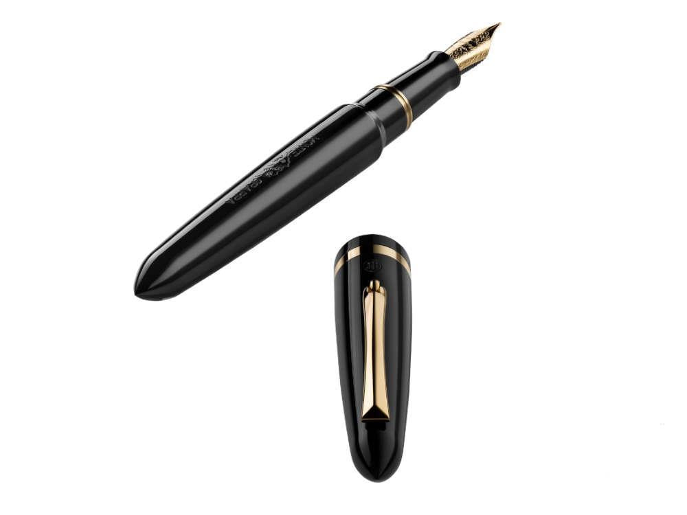 Stylo Plume Montegrappa Venetia, Noire, Acier inoxydable, ISVEN-AC