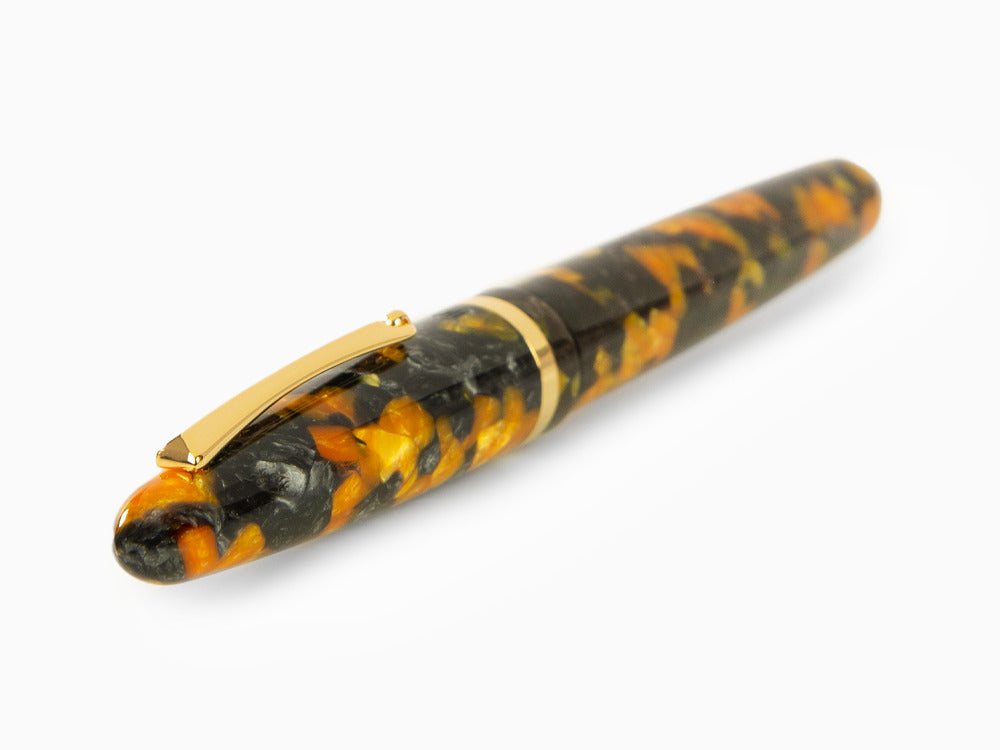 Roller Montegrappa Venetia Havana Amber, Ambre, Plaqué or, ISVENRAO