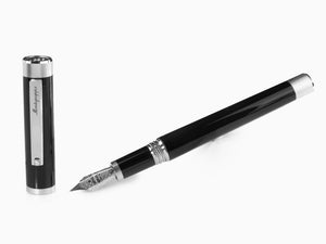 Stylo Plume Montegrappa Zero, Résine Noire, Palladium IP, ISZEI-IP