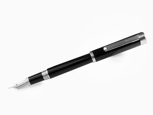 Stylo Plume Montegrappa Zero, Résine Noire, Palladium IP, ISZEI-IP