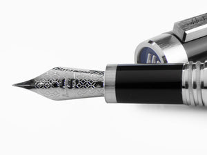 Stylo Plume Montegrappa Zero, Résine Noire, Palladium IP, ISZEI-IP