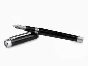 Stylo Plume Montegrappa Zero, Résine Noire, Palladium IP, ISZEI-IP