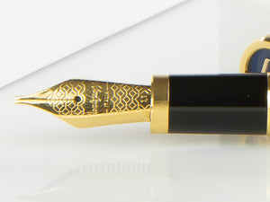 Stylo Plume Montegrappa Zero, Résine Noire, Ornements d'or, ISZEI-IY