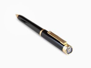 Stylo bille Montegrappa Zero, Résine Noire, Ornements d'or, ISZETBBY