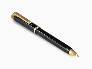 Stylo bille Montegrappa Zero, Résine Noire, Ornements d'or, ISZETBBY