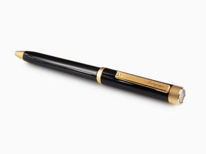 Stylo bille Montegrappa Zero, Résine Noire, Ornements d'or, ISZETBBY