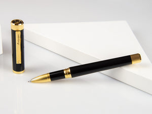 Roller Montegrappa Zero, Résine Noire, Ornements d'or, ISZETRBY