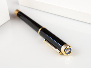 Roller Montegrappa Zero, Résine Noire, Ornements d'or, ISZETRBY