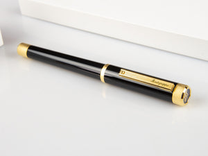 Roller Montegrappa Zero, Résine Noire, Ornements d'or, ISZETRBY