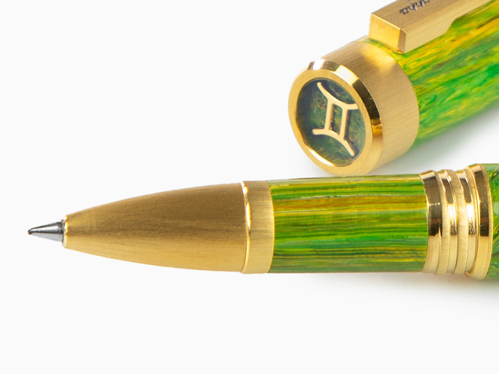 Roller Montegrappa Zero Zodiac Gemini, Vert, Plaqué or, ISZEZRIY-G7