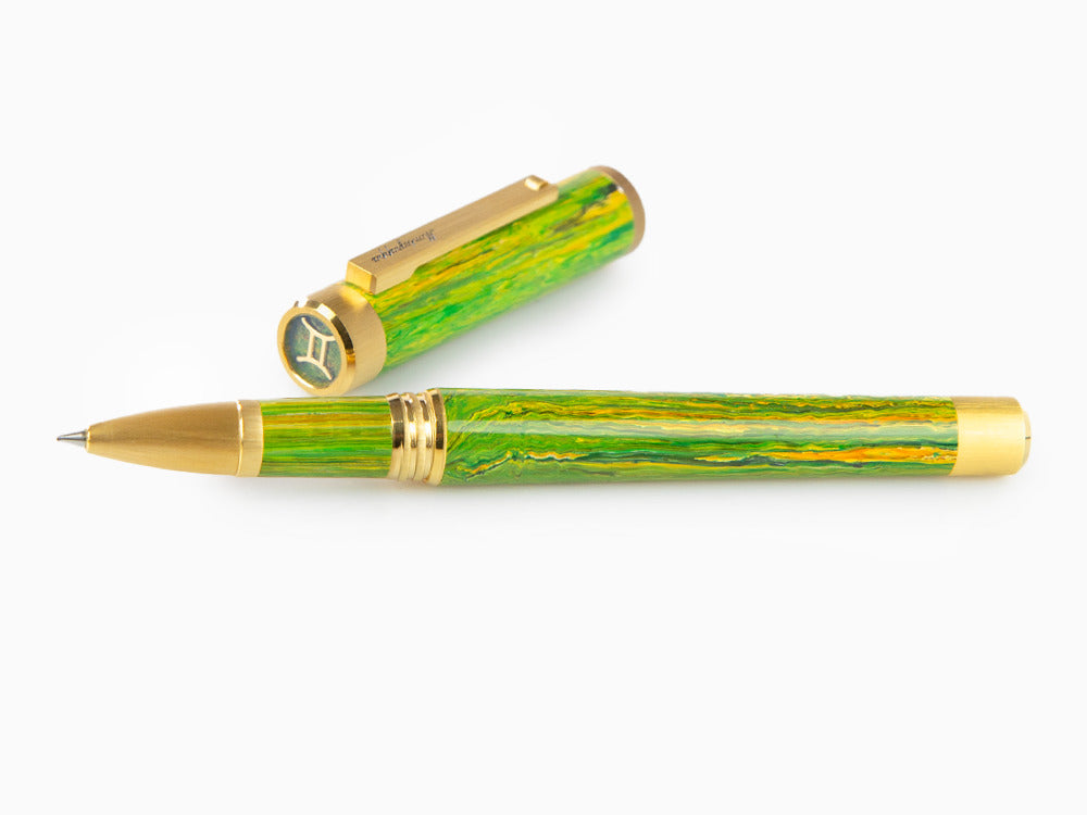 Roller Montegrappa Zero Zodiac Gemini, Vert, Plaqué or, ISZEZRIY-G7