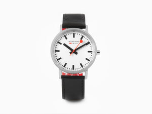 Montre à quartz Mondaine Classic, Acier inoxydable poli, Verre minéral, 36mm