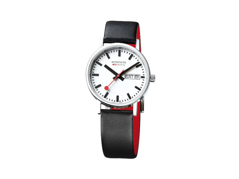 Montre à quartz Mondaine Classic, Acier inoxydable poli, Verre minéral, 36mm