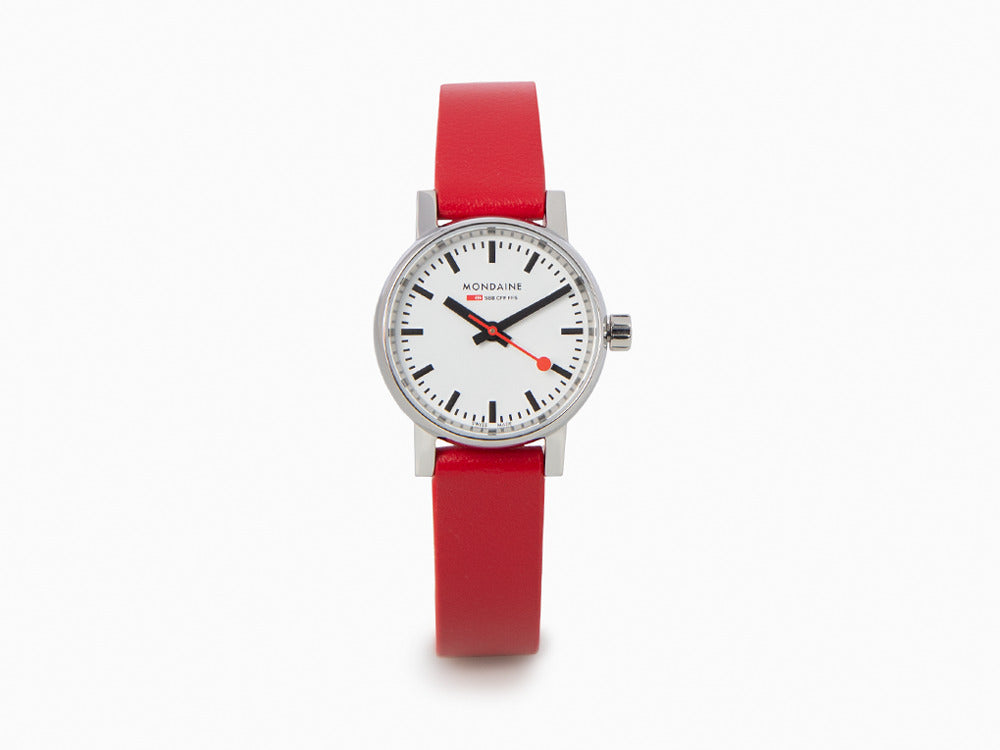 Montre à Quartz Mondaine SBB Evo2 Petite, Blanc, 26mm, Cuir, MSE.26110.LC