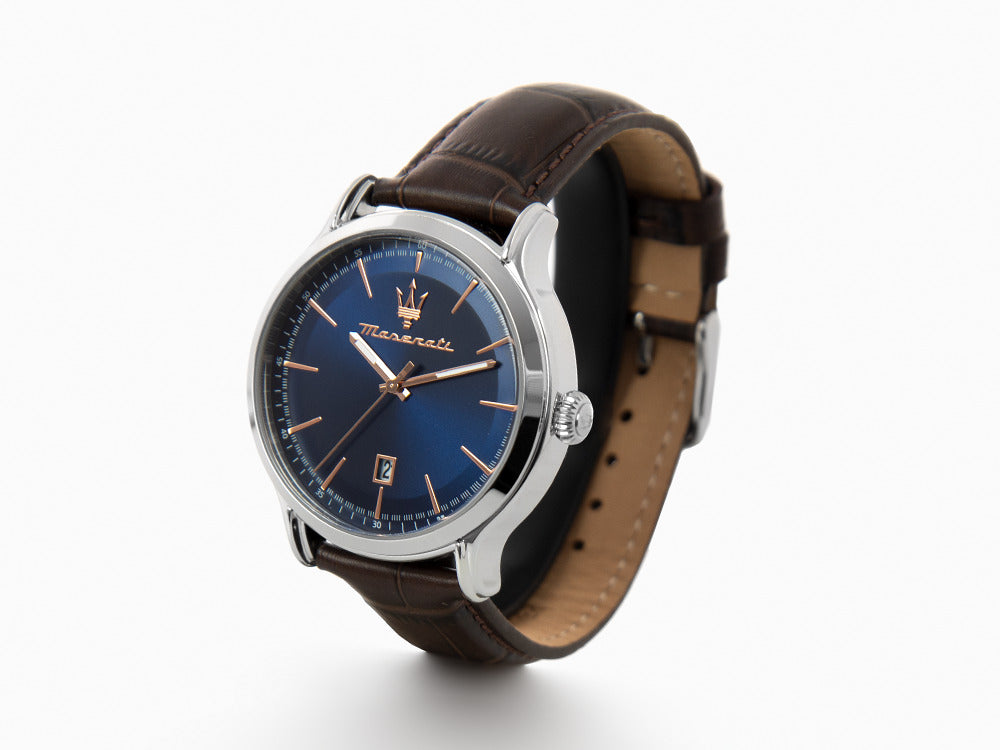 Montre à Quartz Maserati Epoca, Bleu, 42 mm, Verre minéral, R8851118016