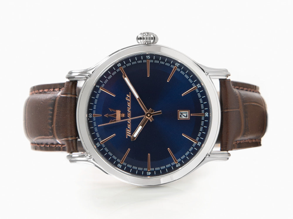 Montre à Quartz Maserati Epoca, Bleu, 42 mm, Verre minéral, R8851118016