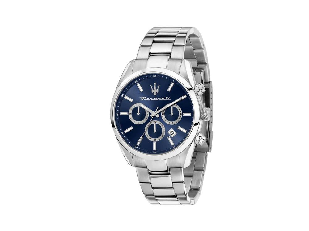 Montre à Quartz Maserati Attrazione, Bleu, 43 mm, Verre minéral, R8853151005