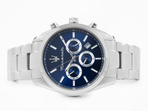 Montre à Quartz Maserati Attrazione, Bleu, 43 mm, Verre minéral, R8853151005