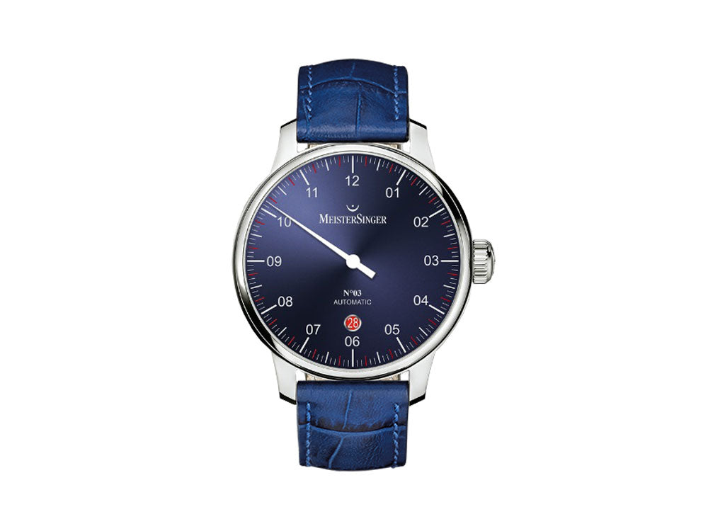 Montre Automatique Meistersinger N3 - 40 mm, Bleu, 40mm, Bleu, Jour, DM908-SG04