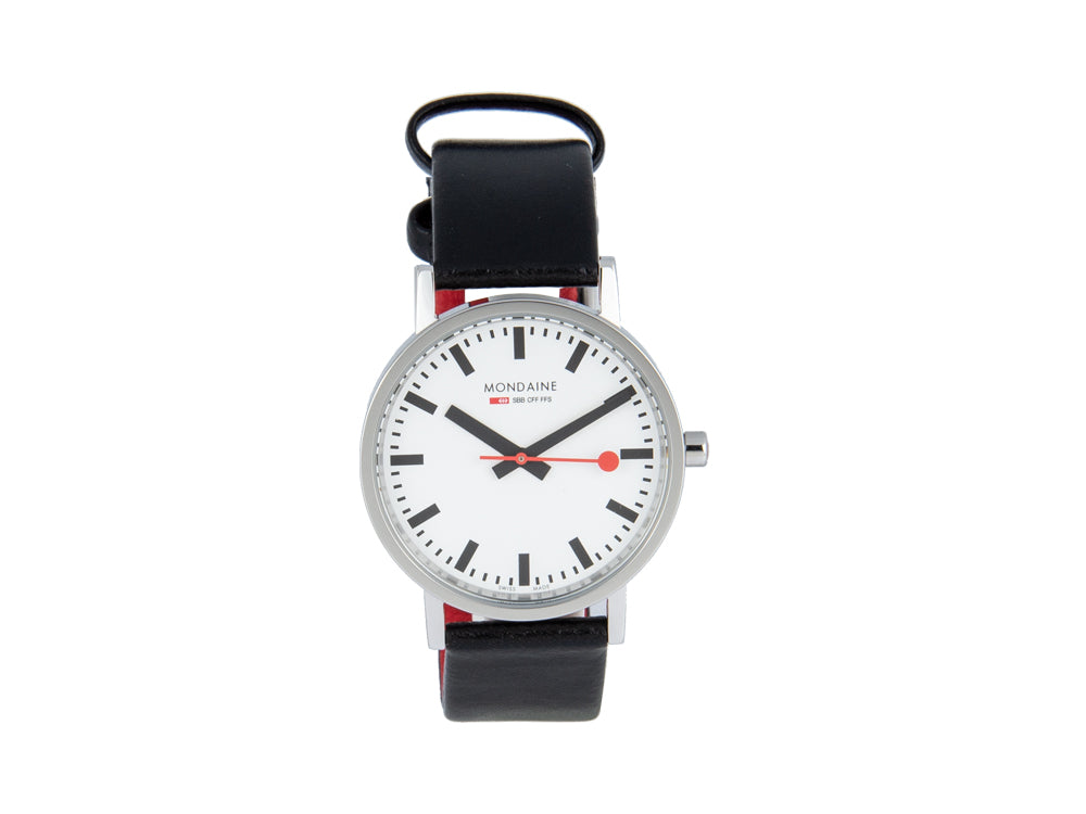 Montre à quartz Mondaine Classic, Acier inoxydable poli, Verre minéral, 36mm