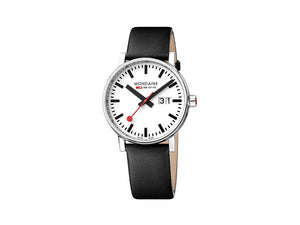 Montre à Quartz Mondaine SBB Evo2 Big, Blanc, 40 mm, Jour, Cuir, MSE.40210.LB