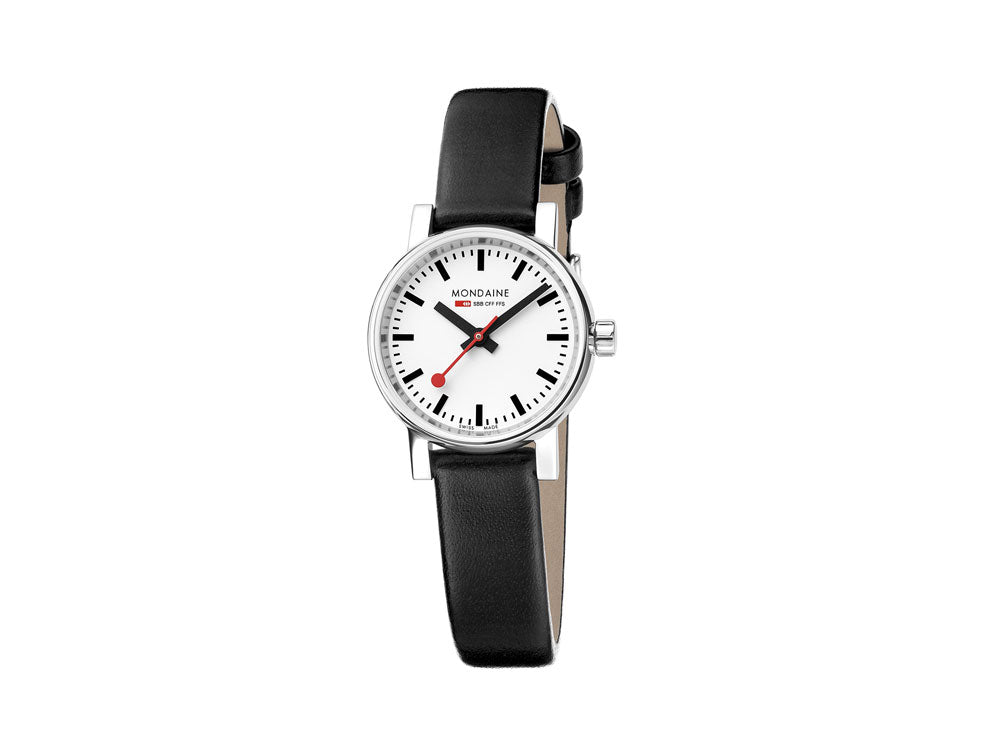 Montre à Quartz Mondaine SBB Evo2 Petite, Blanc, 26mm, Cuir, MSE.26110.LB