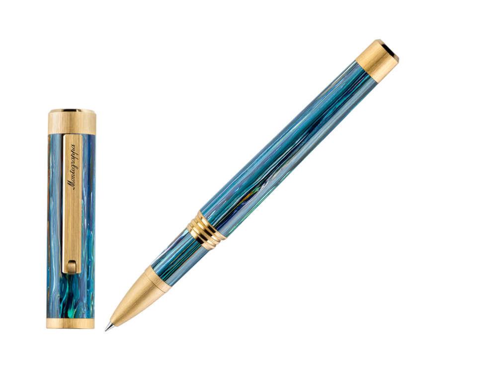 Roller Montegrappa Zero Zodiac Cancer, Bleu, Plaqué or, ISZEZRIY-G9