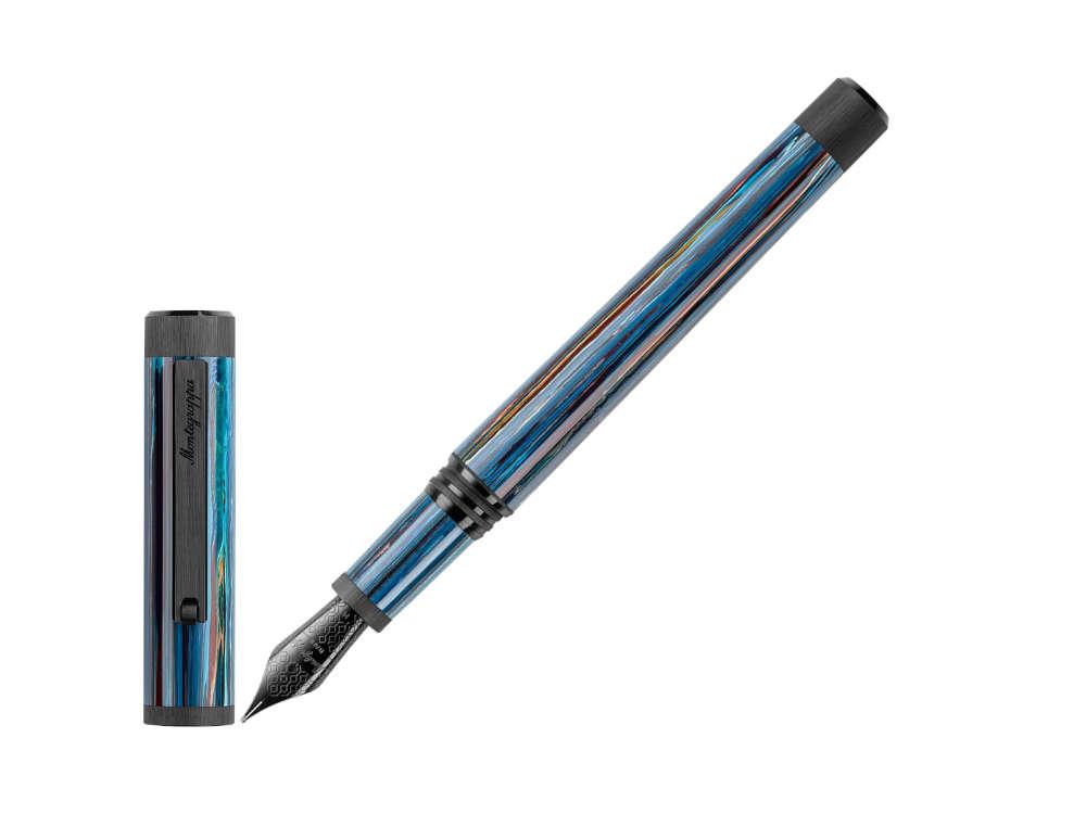 Stylo Plume Montegrappa Zero Zodiac Libra, Acier revêtement, ISZEZ-IC-B8